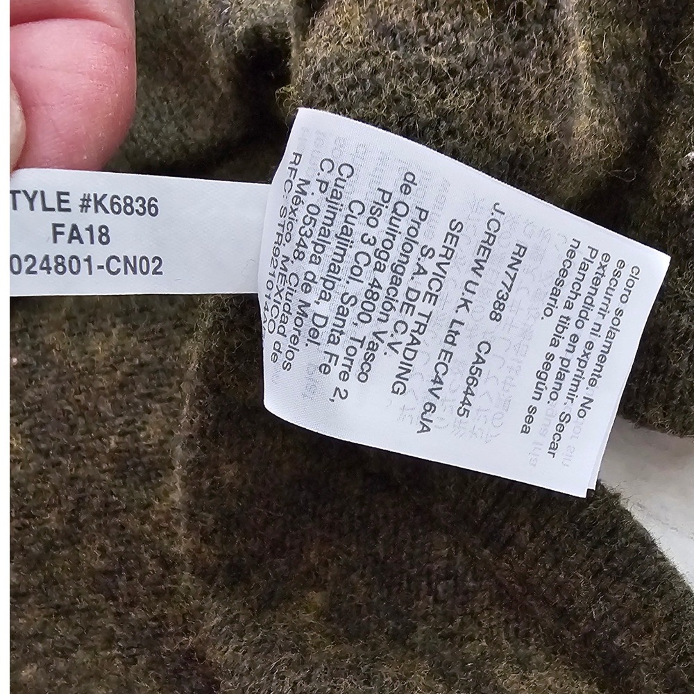 J.Crew Mercantile Womens Wool Blend Turtleneck Vest M Olive Green Academic Fall - Picture 7 of 10